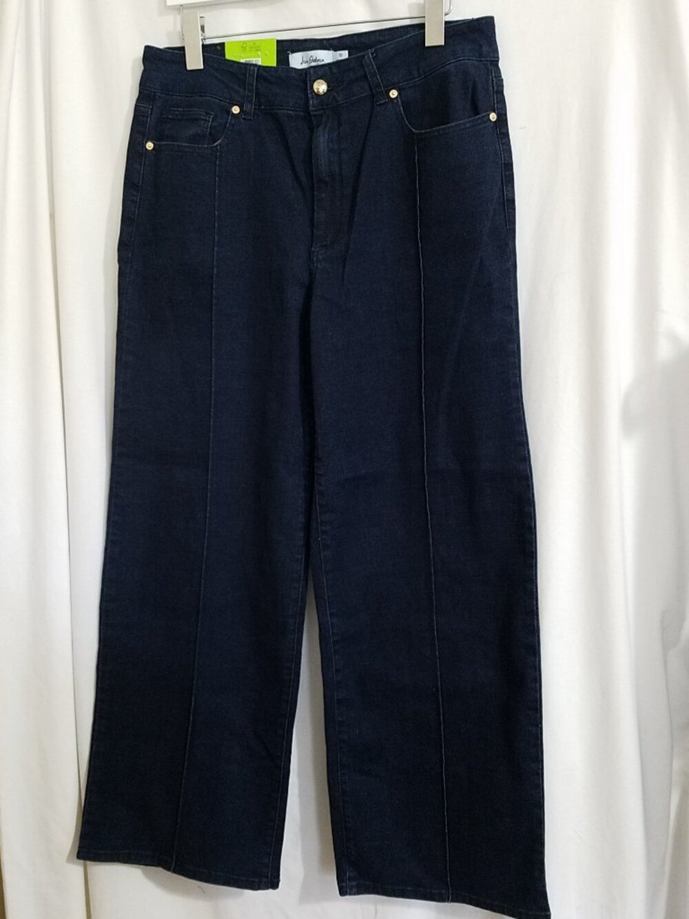 Sam Edelman Women’s Wide Leg Pintuck Jeans – Size 10 – Dark Wash – NWT